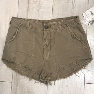 NWT Free People Raw & Patched Short